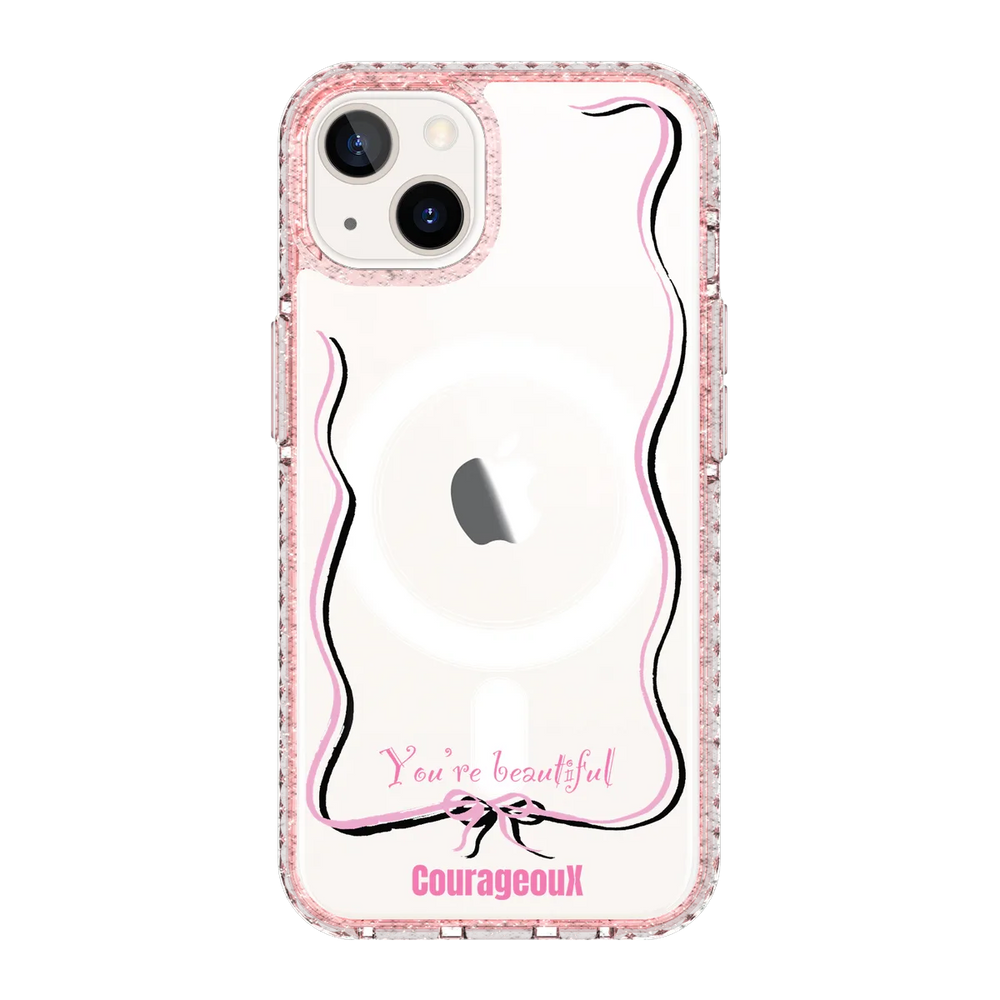6416-iphone-13-golden-case-magsafe-compatible-pink-glitter