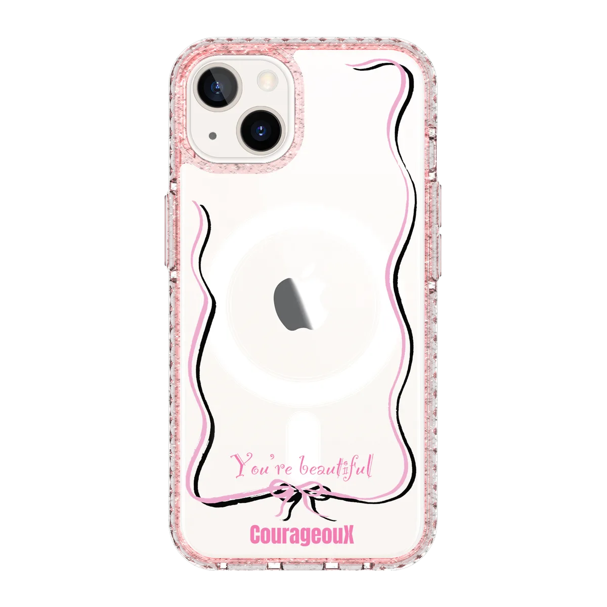 6416-iphone-13-golden-case-magsafe-compatible-pink-glitter