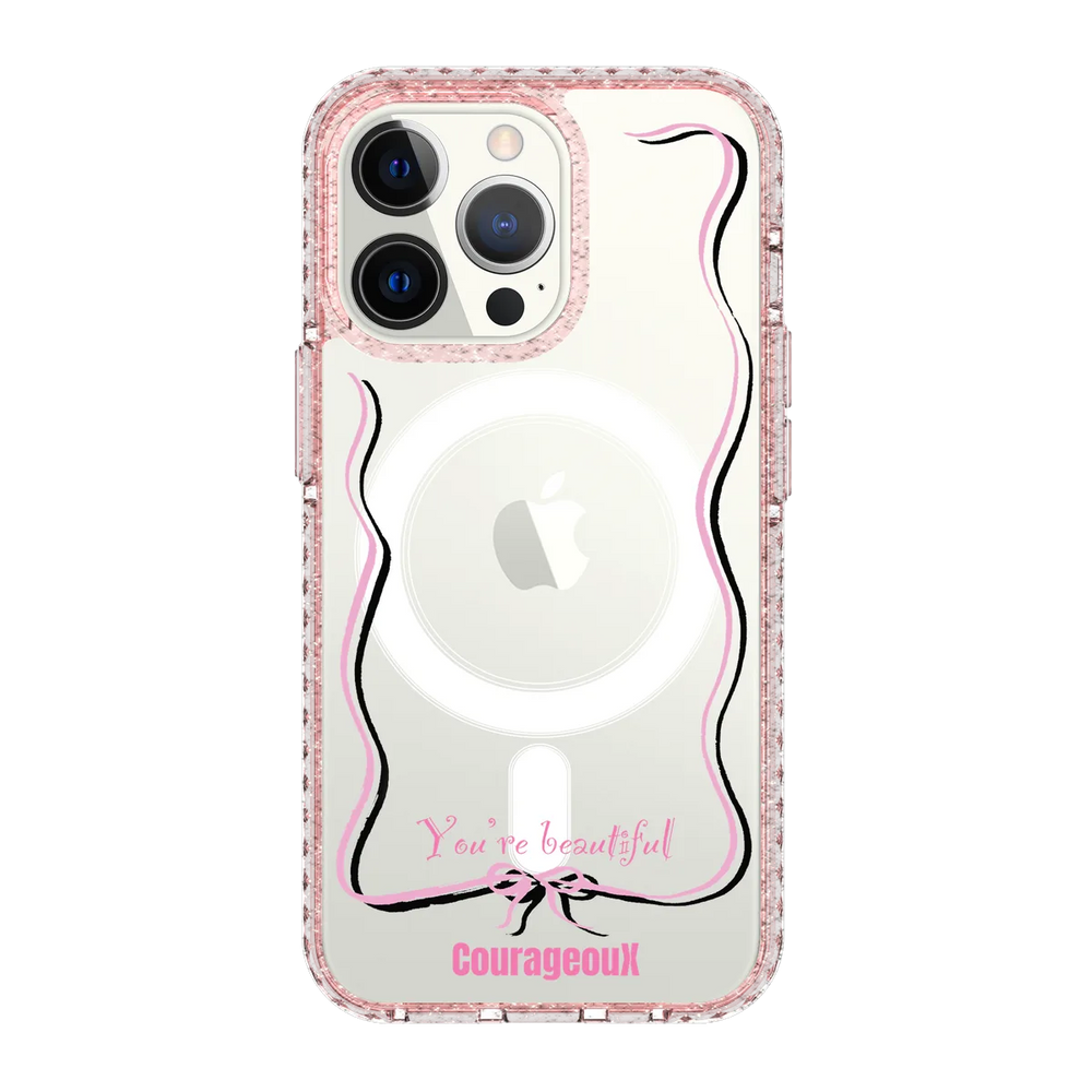 6416-iphone-13-pro-golden-case-magsafe-compatible-pink-glitter