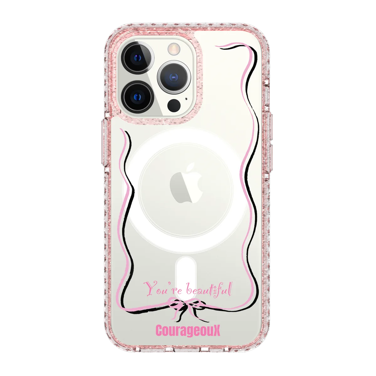 6416-iphone-13-pro-golden-case-magsafe-compatible-pink-glitter