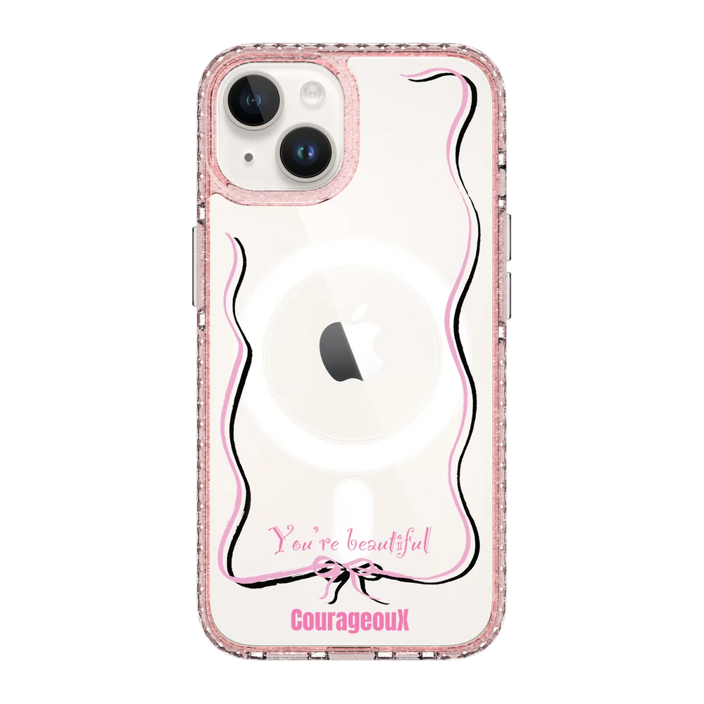 6416-iphone-14-golden-case-magsafe-compatible-pink-glitter