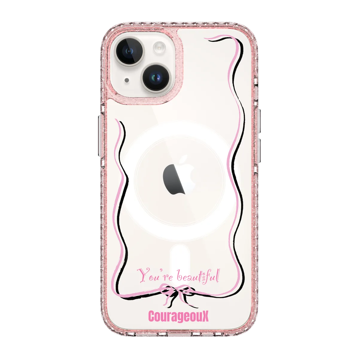 6416-iphone-14-golden-case-magsafe-compatible-pink-glitter