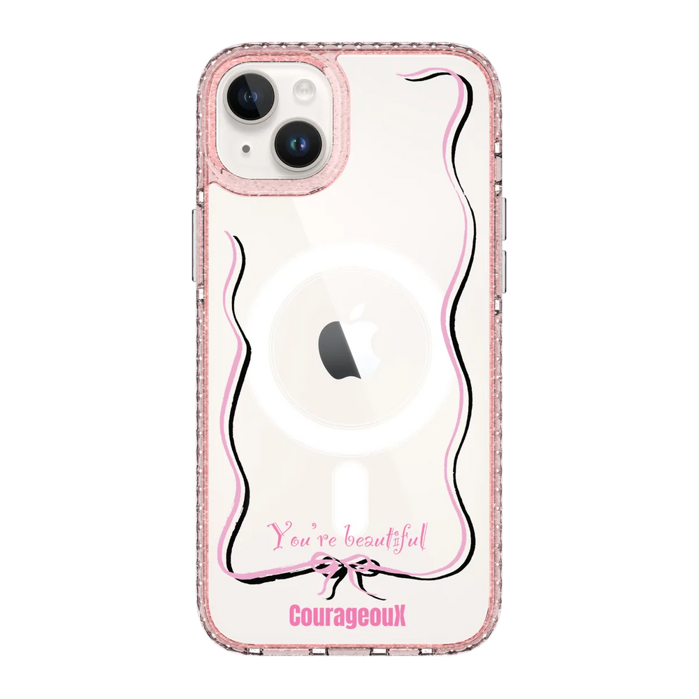 6416-iphone-14-plus-golden-case-magsafe-compatible-pink-glitter