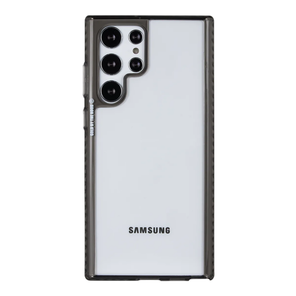 front-galaxy-s22-ultra-golden-case-transparent-black