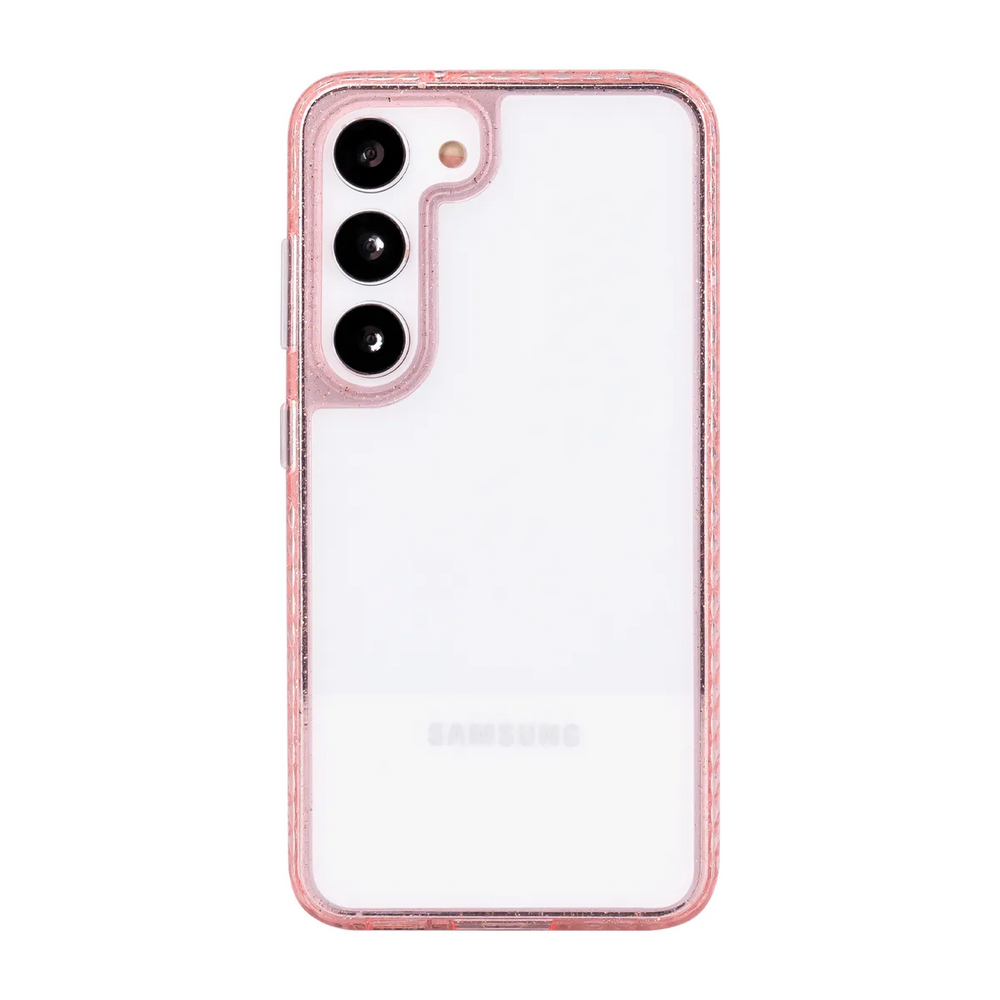 front-galaxy-s23-fe-golden-case-pink-glitter