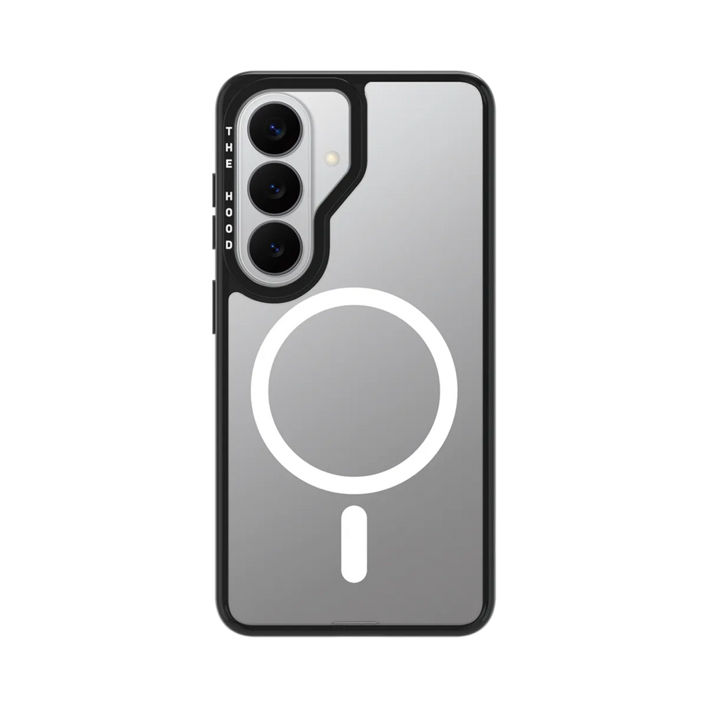 front-galaxy-s26-goldensnap-case-magsafe-compatible-transparent-black