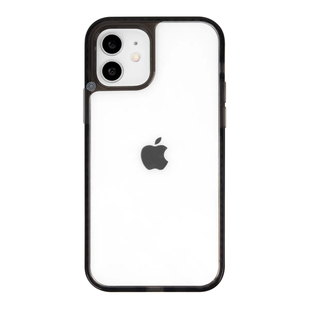 front-iphone-12-golden-case-transparent-black