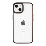 front-iphone-14-golden-case-magsafe-compatible-transparent-black
