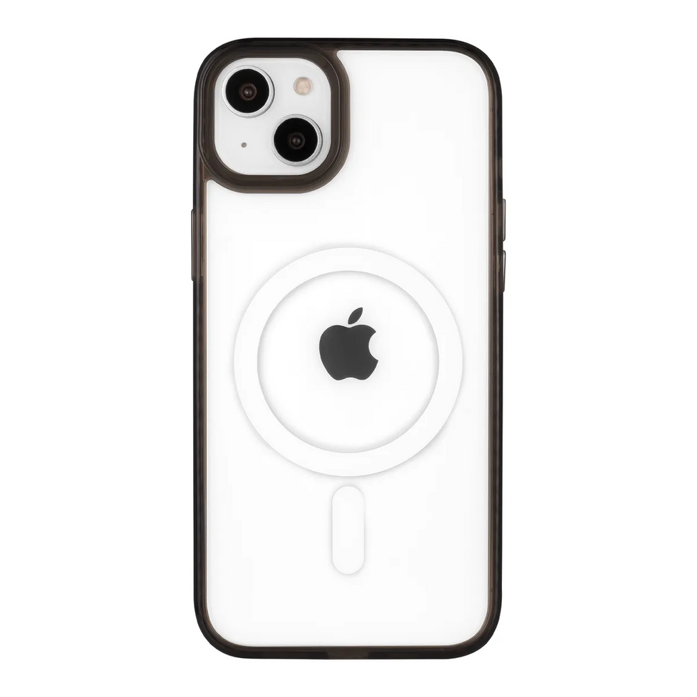 front-iphone-14-plus-golden-case-magsafe-compatible-transparent-black