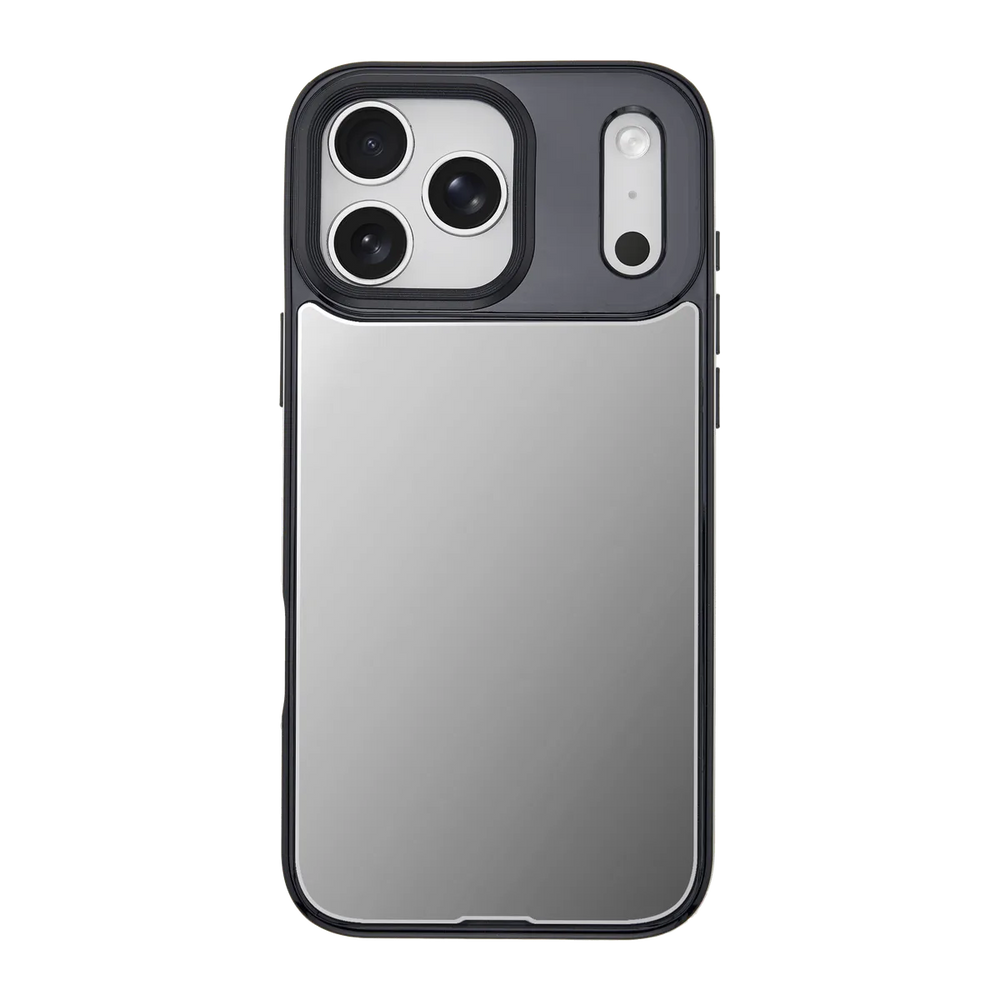 front-iphone-17-pro-goldensnap-mirror-case-magsafe-compatible-transparent-black