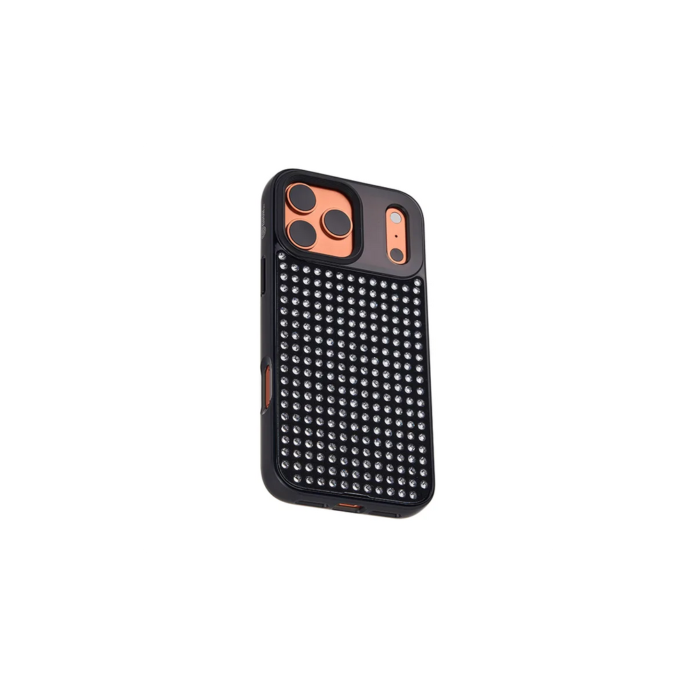 front-iphone-17-pro-goldensnap-rhinestone-matrix-case-transparent-black