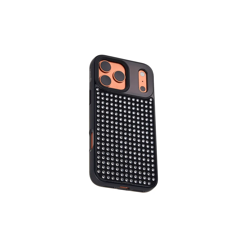 front-iphone-17-pro-max-goldensnap-rhinestone-matrix-case-transparent-black