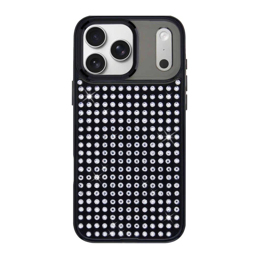 handmade-iphone-17-pro-max-goldensnap-rhinestone-matrix-case-transparent-black