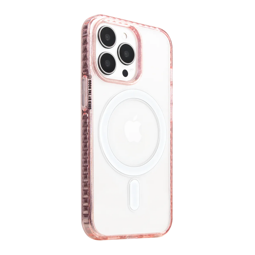 left-iphone-13-pro-golden-case-magsafe-compatible-pink-glitter