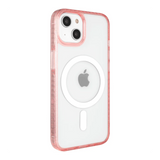 left-iphone-14-golden-case-magsafe-compatible-pink-glitter