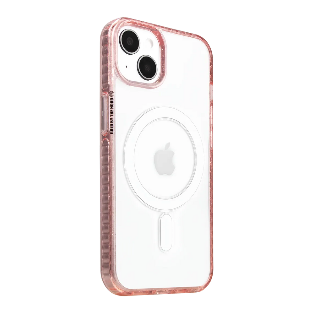 left-iphone-15-plus-golden-case-magsafe-compatible-pink-glitter