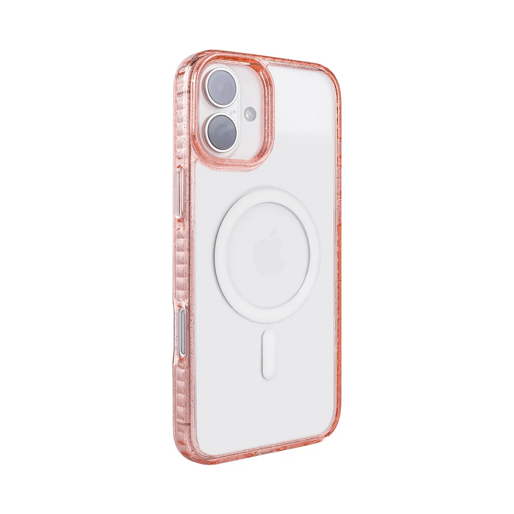 left-iphone-16-golden-case-magsafe-compatible-pink-glitter
