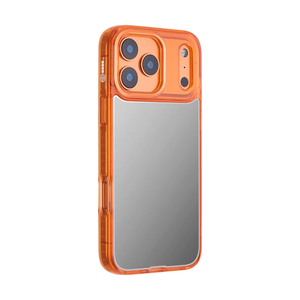 left-iphone-17-pro-max-goldensnap-mirror-case-magsafe-compatible-cosmic-orange