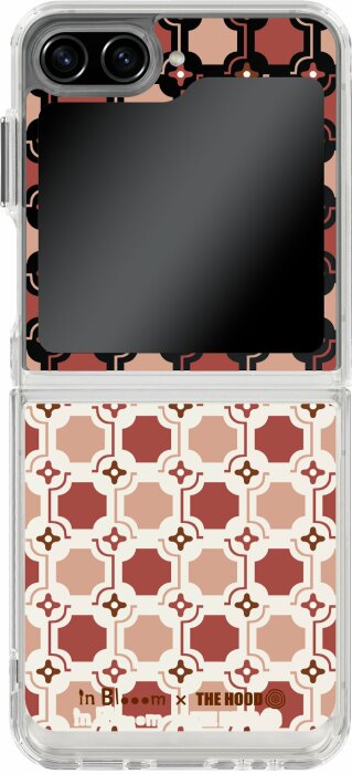 5184 Old Ceramic Tile No.7 Petal Red Galaxy Z Flip 5 Hybrid Z Case