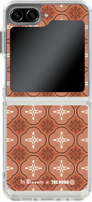 5184 Old Ceramic Tile No.7 Petal Red Galaxy Z Flip 5 Hybrid Z Case